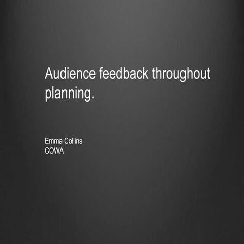 Audience evaluation - Planning 