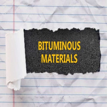 Bituminous Materials