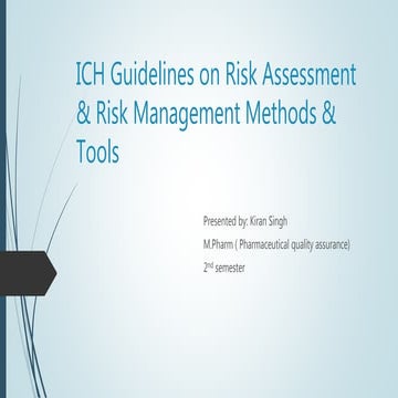Quality Risk Managemment ICH Q9