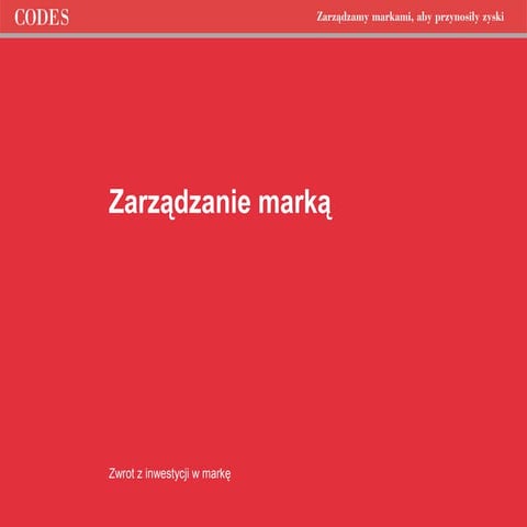 Zarządzanie marką czyli jak uzyskać zwrot z inwestycji w markę