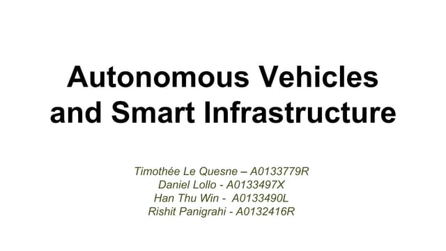 Smart infrastructure for autonomous vehicles 