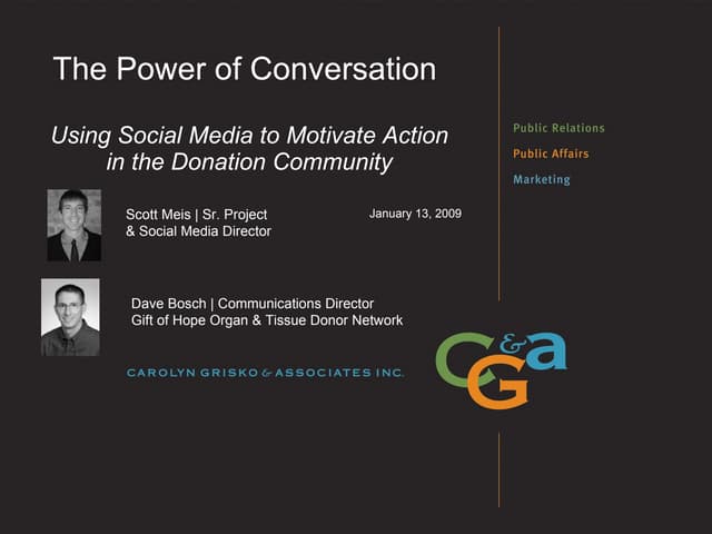 The Power of Conversation - Using Social Media to Motivate Action in the Dona...