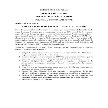 Sistema nacional de áreas protegidas