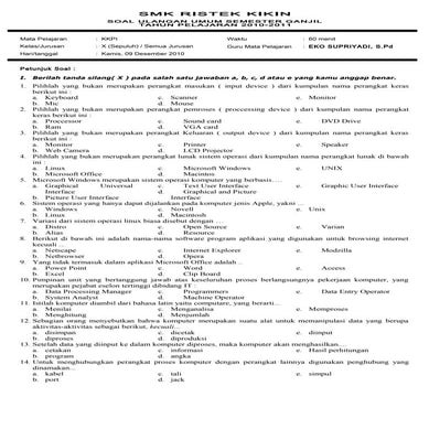 Soal kkpi kelas x