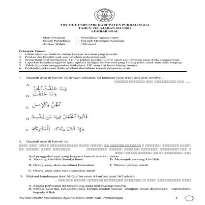 Soal to usbn pai smk 2012