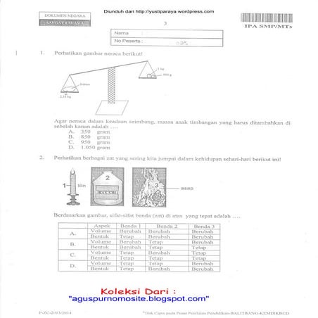 Soal un ipa smp 2014 13