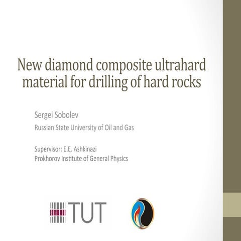 New diamond composite ultrahard material for drilling of hard rocks (Sobolev)