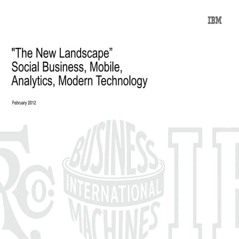The New Landscape”Social Business, Mobile, Analytics, Modern Technology