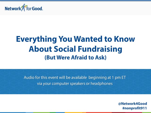 Everything You Wanted to Know About Social Fundraising 