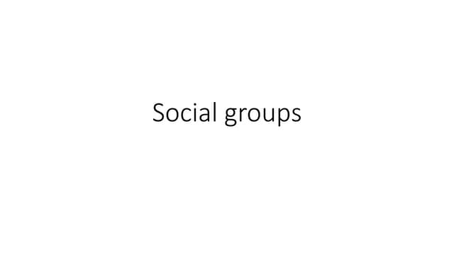 Social groups