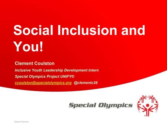 Social inclusion and You!