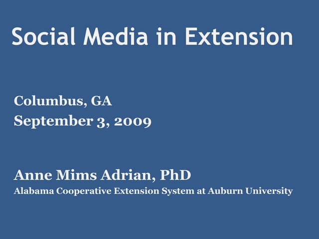 Social Media for Georgia FCS Extension