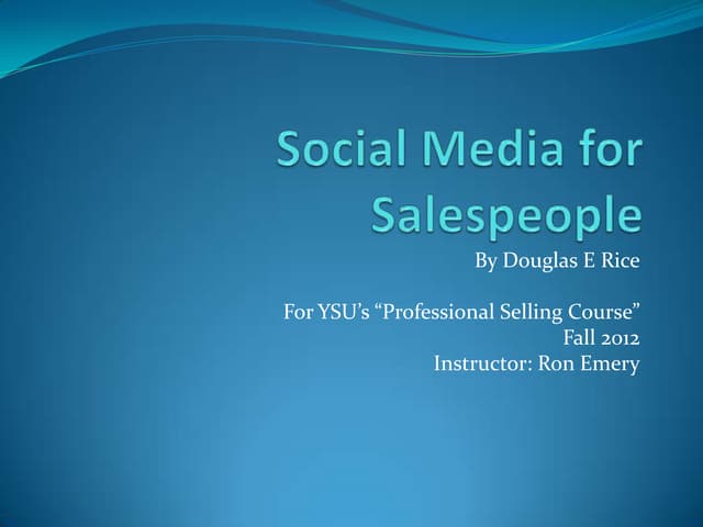 Social media for salespeople