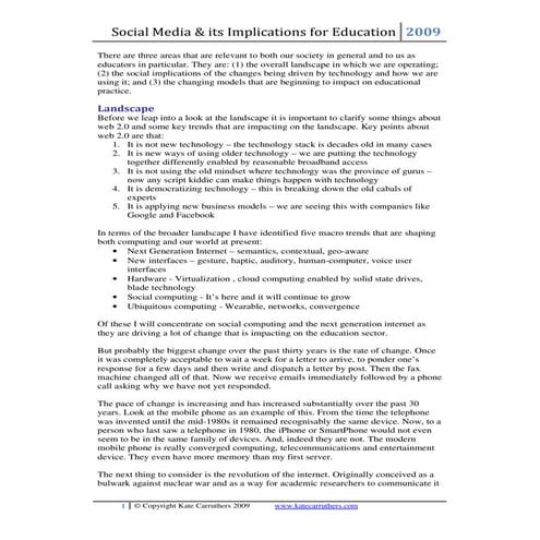 Social Media & Its Implications For Education Part 2