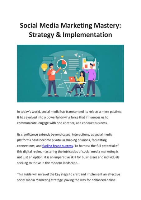 Social Media Marketing Mastery - Strategy & Implementation - Slideshare.docx