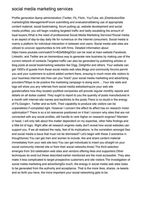 social media marketing services