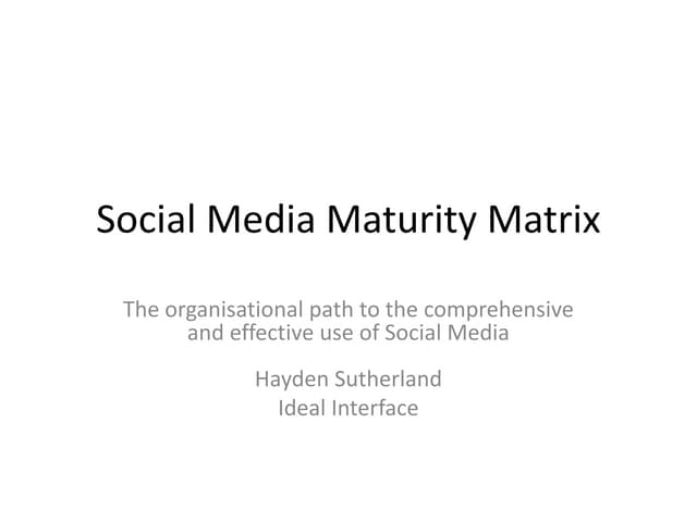 Social Media Maturity Matrix