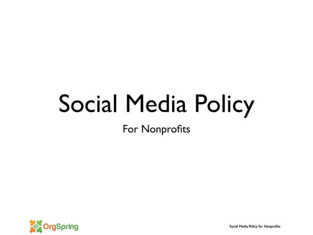 Social media policy for nonprofits