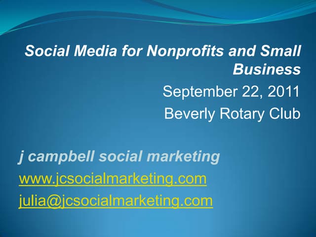 Social Media for Small Business &amp; Nonprofits