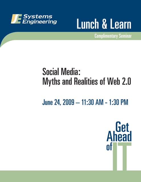 Social Media: Myths & Realities of Web 2.0