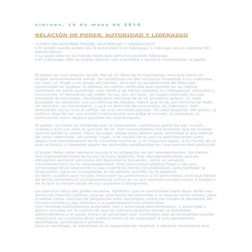 Sociedad, autoridad y poder