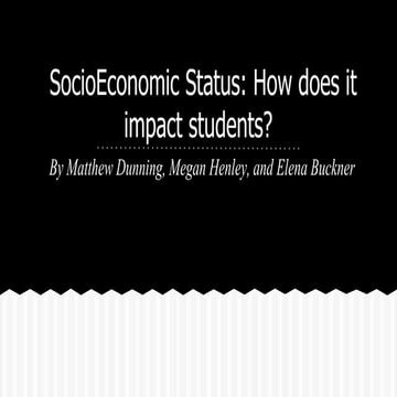 Socio Economic Status Presentation