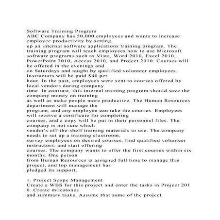 Software Training ProgramABC Company has 50,000 employees and wa.docx