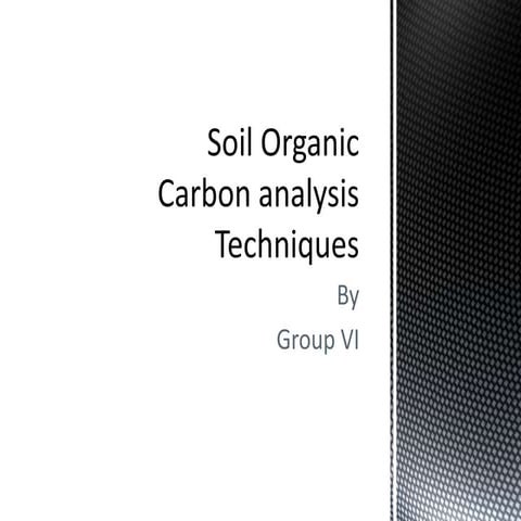 Soil organic carbon analysis techniques