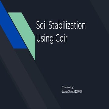 Soil stablization using coir