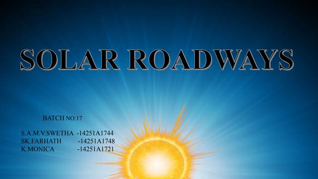 Solar roadways technology in the world