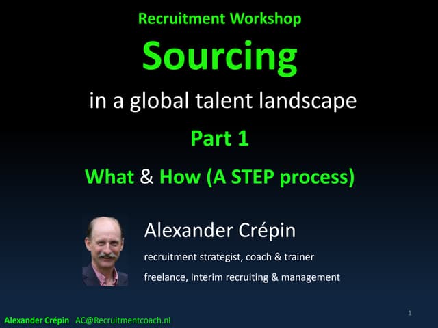 Sourcing talent  as key recruiting differentiator part 1 A   