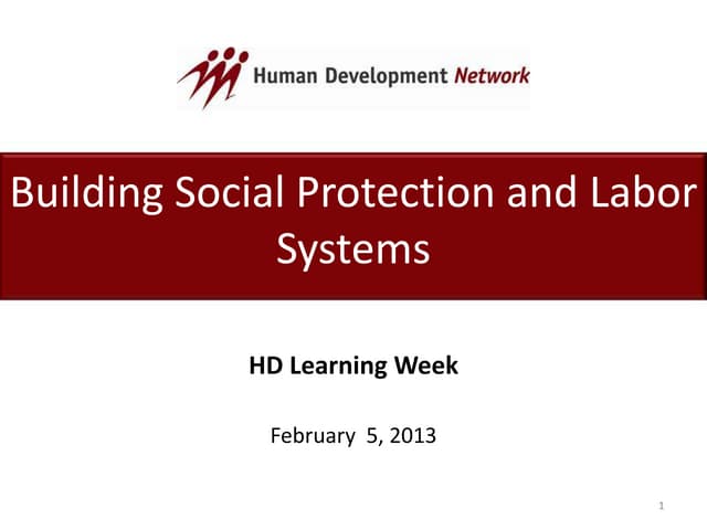 Building Social Protection and Labor Systems