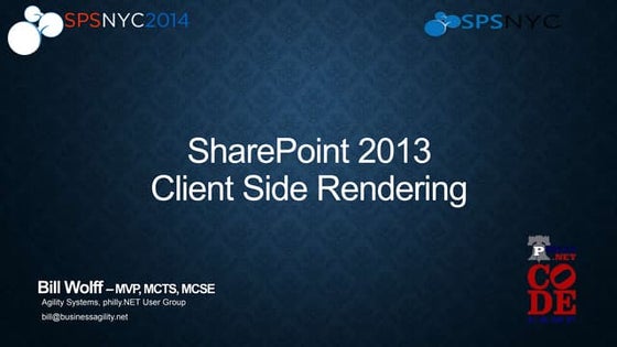 SharePoint 2013 Client Side Rendering