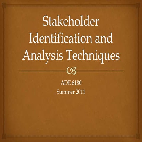 Stakeholder analysis