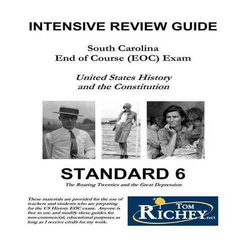 Standard 6 Review Guide (SC US History EOC)