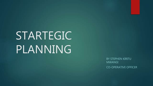 STRATEGIC PLANNING 