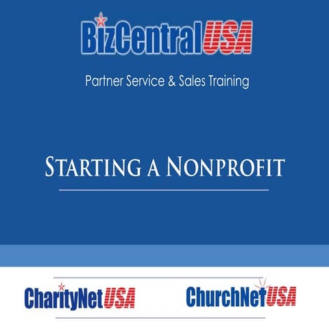 Partner Training: Starting a Nonprofit
