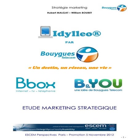 FBS-ESCEM - Stratégie Marketing - Cas Bouygues Télécom