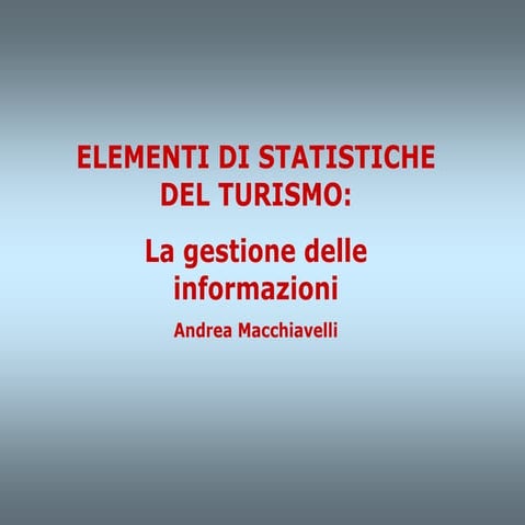 Statistiche del turismo