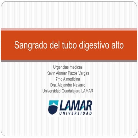 Sangrado del tubo digestivo alto 