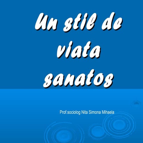 Stil de viata sanatos