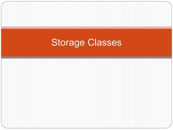 Storage classes