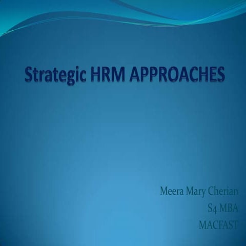 Strategic hrm approaches