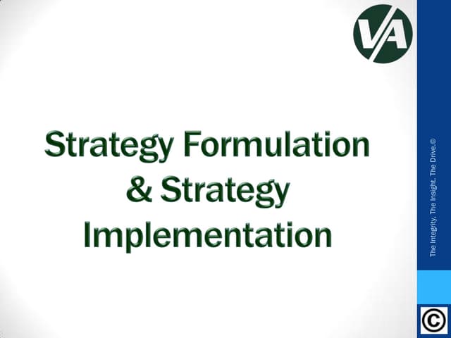 Strategy Formulation & Implementation