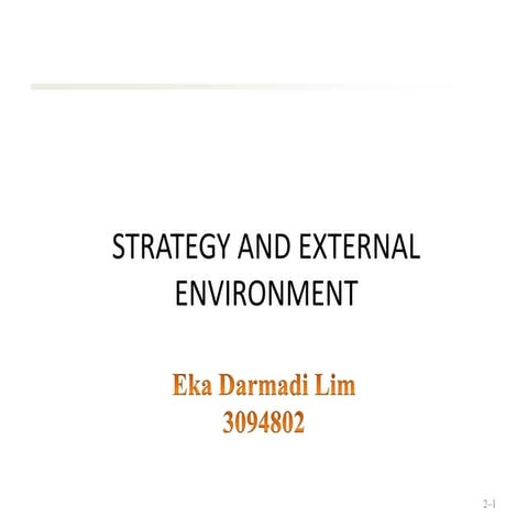Strategy and environment