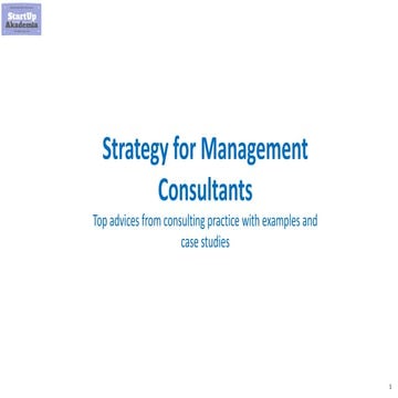 Strategy for Management Consultants & Business Analysts