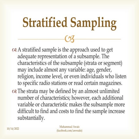 Stratified Sampling Technique - Probability Sampling - Mass Media Research.pptx