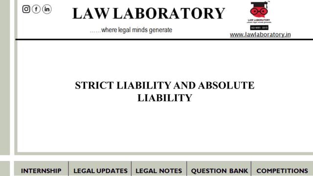 Strict & Absolute Liability