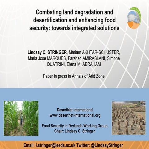  Lindsay Carman STRINGER "Combating land degradation and desertification and ...