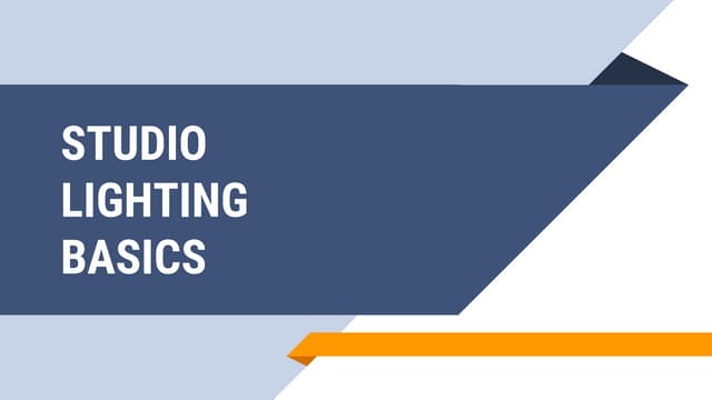 Studio Lighting Basics